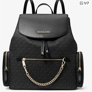 Michael Kors Large Long Chain Backpack in black